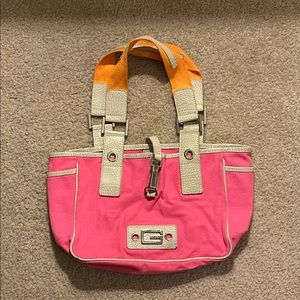 Guess Hot Pink & Orange Tote Bag